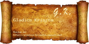 Gladics Kriszta névjegykártya